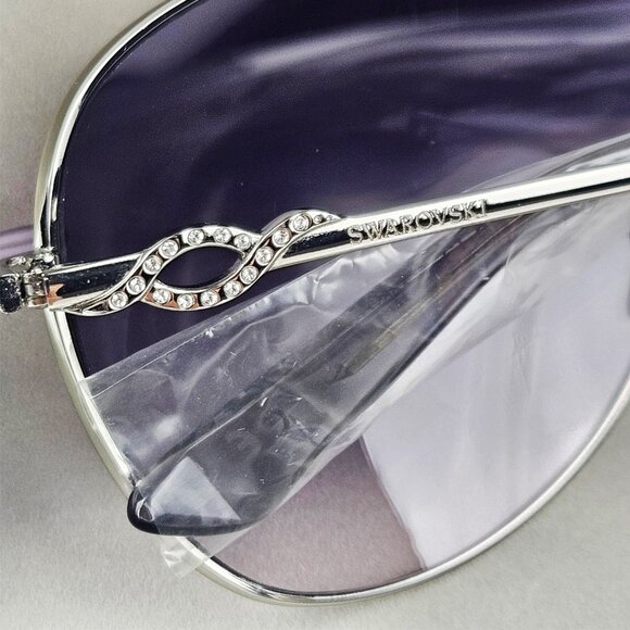 Swarovski SW100-16B Finn Aviator Silver/Lilac Sunglasses w/Case • 61-12-135 main image 4